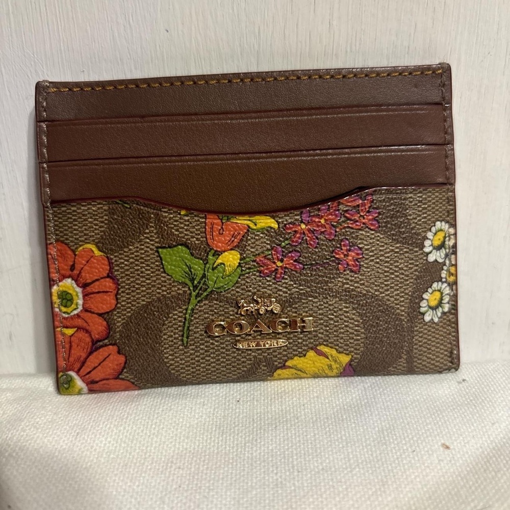 Coach Multicolor Floral Card Holder